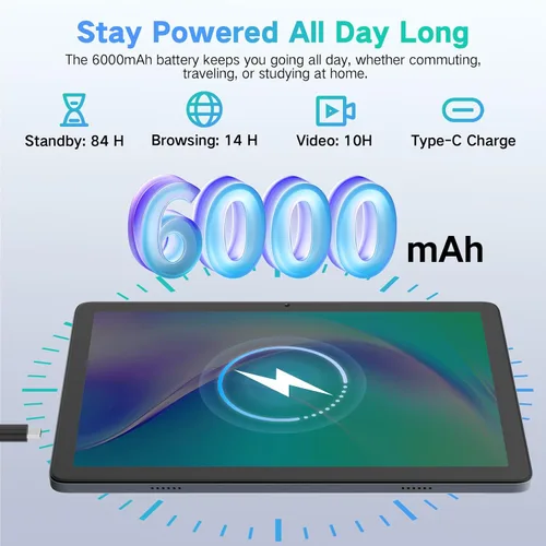 Vista 13 de Tablet Android 15 de 10.1 Pulgadas con Gemini AI – Octa-Core 12GB RAM 128GB ROM (Expandible a 2TB), Tablets PC con Pantalla Táctil HD Grande