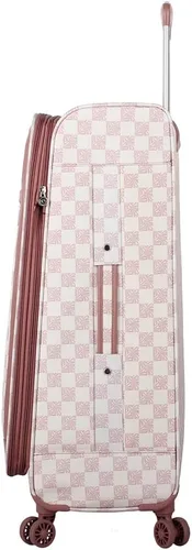Vista 29 de Steve Madden Equipaje de diseñador, Chalet Gris Claro, Juego de maleta giratoria ligera expandible de 3 piezas - Juego de viaje