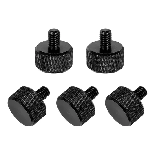 Vista 16 de MECCANIXITY 5 piezas M6x14mm Tornillos de pulgar estriado de cabeza plana, pernos de rosca completa de aleación de aluminio sólido para carcasas