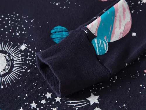 Vista 4 de Dolphin&Fish pijama suave para niños y niñas, 100% algodón, pijama de manga larga para niños 4p Dino