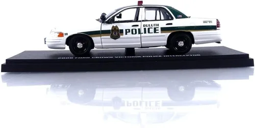 Vista 2 de Greenlight 2006 Crown Victoria Police Interceptor Blanco y Verde Duluth Policía Escala 1:43