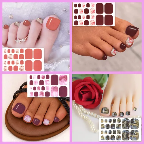 Vista 6 de 440 puntas, 20 hojas de calcomanías de uñas de gel para mujeres, calcomanías de uñas de gel con estampado de mármol, tiras autoadhesivas de esmalte