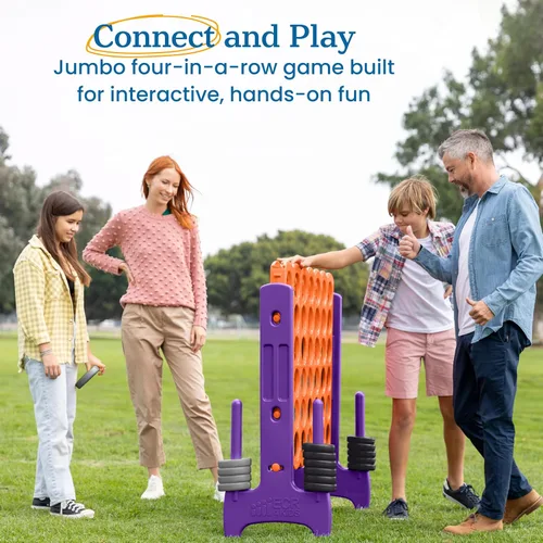 Vista 3 de ECR4Kids Jumbo 4-To-Score, Juego Gigante, Naranja, Púrpura Anaranjado/Púrpura
