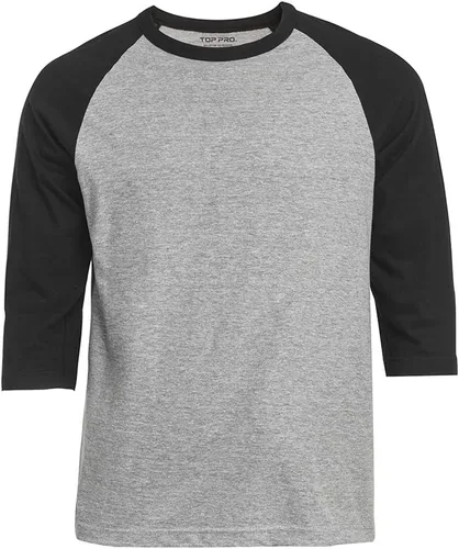 Vista 7 de Men's 3/4 Sleeve Raglan Cotton Baseball Tee Shirt