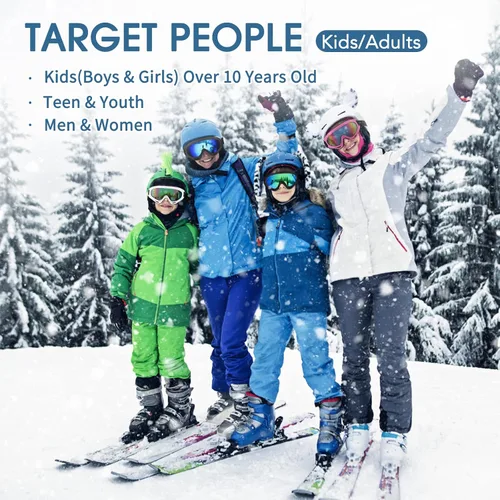 Vista 6 de Paquete de 4 gafas de nieve para esquiar, gafas de nieve para hombres, mujeres, niños, jóvenes, adultos, niños y niñas, gafas de snowboard