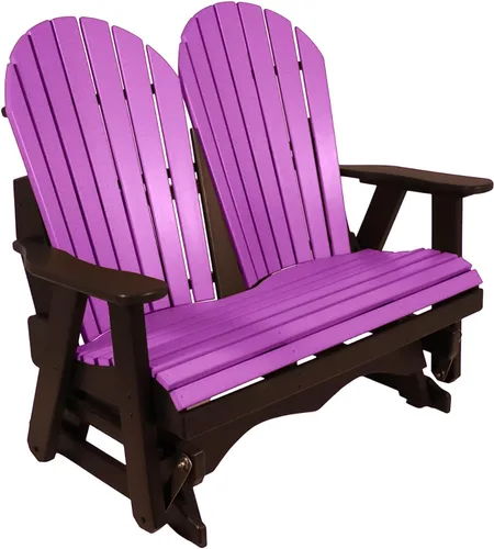 Vista 20 de Silla mecedora Aruba Adirondack de 2 pies, fabricada en Amish, madera de polietileno para exteriores, accesorios de acero inoxidable, fabricada