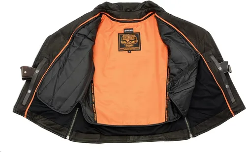 Vista 4 de Milwaukee Leather chamarra de piel con ventilación para motocicleta, para mujer