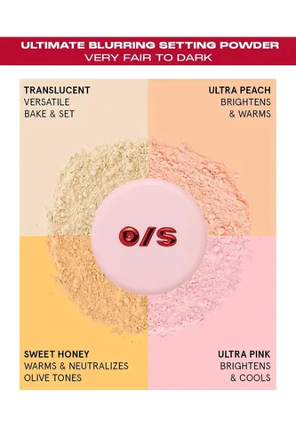 Vista 3 de One Size Polvo Fijador Difuminador Definitivo de Tamaño Completo - Ultra Rosa - para Tonos de Piel Claros a Medianos