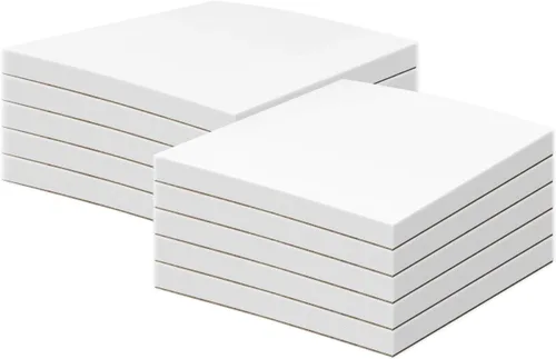 Vista 8 de 3" x 5" White Memo Pads w/ Chipboard on the Back – Blank White Writing Pads for Taking Notes, To-Do Lists, Reminders, Sketches Gummed Top, Easy