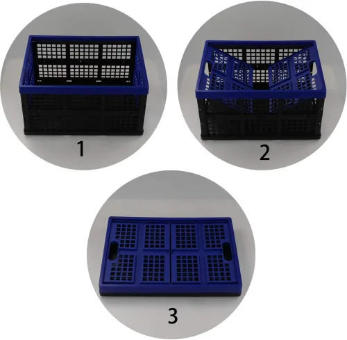 Vista 3 de Gloreen Cesta plegable de 35 cuartos de galón, cajas de leche plegables para almacenamiento, 3 paquetes