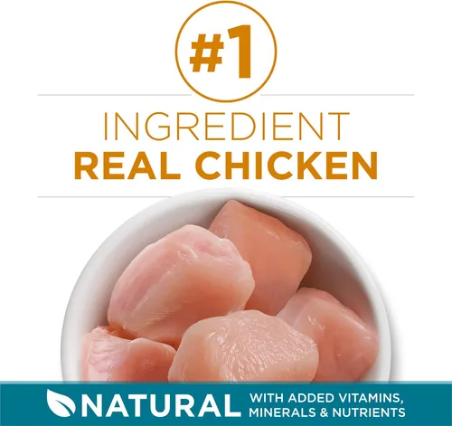 Vista 2 de Purina ONE Alimento seco natural para gatos, mezcla con pollo real, bolsa de 7 libras