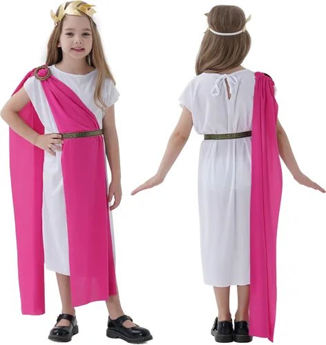 Vista 2 de TOGROP Greek Toga Costume for Kids Ancient Greece Mythos Philosopher Rome Nobility Cosplay