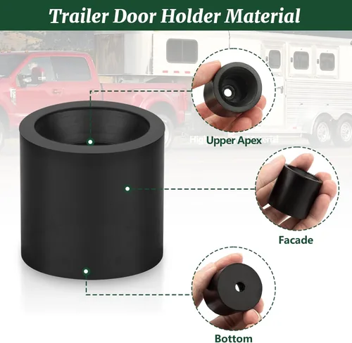 Vista 4 de Kit de soporte para puerta de remolque de perfil bajo con protector de goma, se ajusta a remolque de RV - Juego de 2