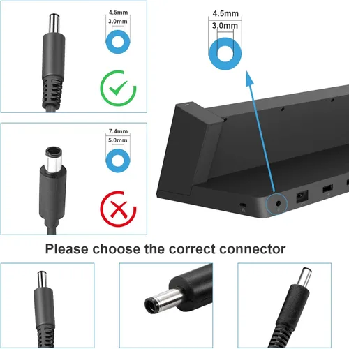 Vista 5 de Cargador de cable de alimentación 12V 4A para Microsoft Surface Pro 3 Docking Station, Windows Laptop Tablet Dock Adaptador de CA Modelo 1627 1664