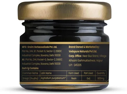 Vista 2 de Shilajit Resina orgánica pura del Himalaya, 900 mg de resina Shilajit de grado dorado con ácido fúlvico y más de 85 oligoelementos complejos