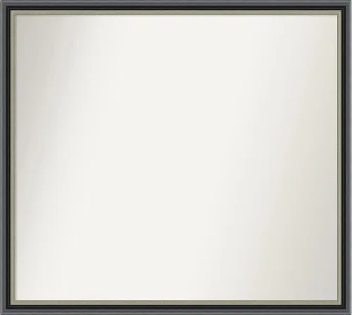 Vista 119 de Amanti Art Espejo de baño negro para sobre el fregadero, 23 x 23 pulgadas, espejo cuadrado negro Ashton, marco de madera tradicional mediano, se