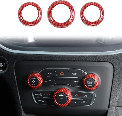 Vista 13 de Voodonala Pomos de radio AC Botón de interruptor de aire acondicionado para cargador Dodge Challenger 2015-2025+, para 2011-2025+Chrysler 300, RAM