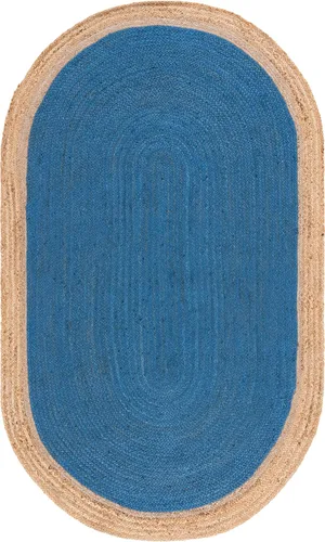 Vista 53 de SAFAVIEH Natural Fiber Collection - Alfombra ovalada, 2 pies 6 pulgadas x 4 pies, ovalada, azul aguamarina y marrón natural, yute hecho a mano