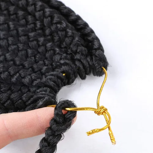 Vista 4 de Paquete de 6 trenzas de ganchillo con extremos rizados, trenzas de ganchillo de 10 pulgadas, trenzas bohemias de ganchillo para mujeres negras