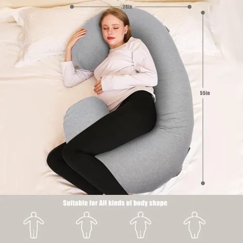 Vista 6 de Almohada de embarazo Chilling Home, almohada de cuerpo completo en forma de C para maternidad para mujeres de 55 pulgadas, almohadas de embarazo
