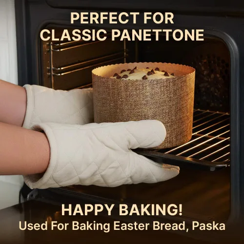 Vista 6 de SHSH trade group Molde de papel Panettone de 15 onzas Paquete de 12 Molde para hornear panetonne antiadherente – Molde de papel para pan
