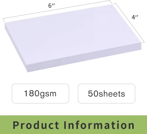 Vista 2 de LUNARM 50 hojas de papel fotográfico, papel fotográfico brillante de 4"x6" para impresora de tinta de color, papel fotográfico de 180 g/m²