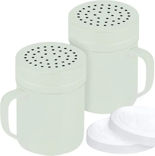 Vista 18 de CUSINIUM Juego de salero y pimentero de 6 oz de acero inoxidable beige - Con tapa de plástico - Con asa - Paquete de 2