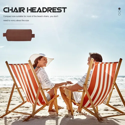 Vista 8 de Yardwe Almohada reclinable para silla de playa, reposacabezas acolchado extraíble con banda elástica, almohada para silla de descanso, soporte