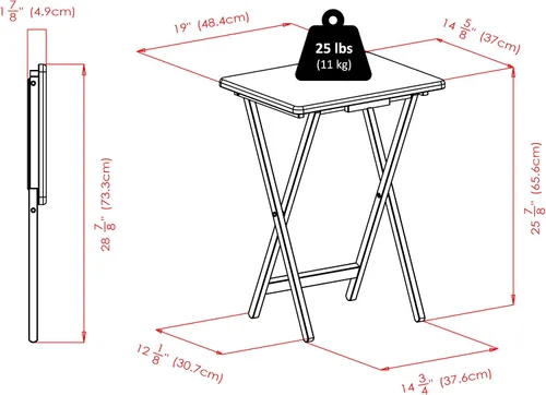 Vista 3 de Juego de mesa de 5 piezas para televisor de la marca Winsome Wood , Madera, Negro