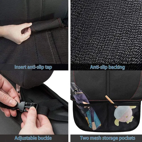 Vista 3 de Protector de asiento de automóvil, 1 funda protectora de cuero plegable impermeable para mascotas, con acolchado más grueso y respaldo