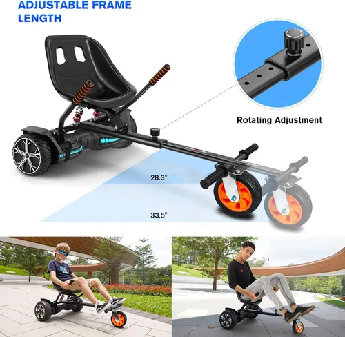 Vista 3 de K2 Go Kart - Scooter autoequilibrante con absorción de impactos traseros, accesorio de asiento de scooter de equilibrio para neumáticos de 6.5