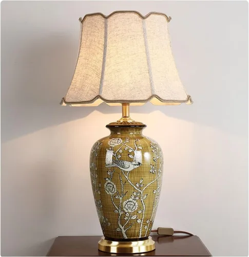 Vista 6 de Lamp for Desk Retro Table Lamp Large Living Room Sofa Table Lamp Study Table Lamp Villa Hotel Table Lamp Desk Lamps for Home Office(Push Button