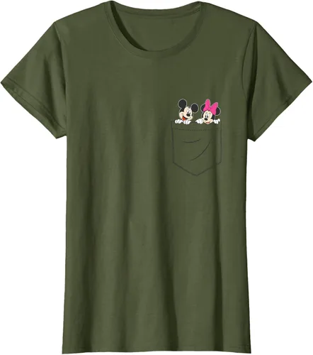Vista 60 de Disney Mickey & Minnie Mouse - Camiseta de bolsillo pequeño para pareja