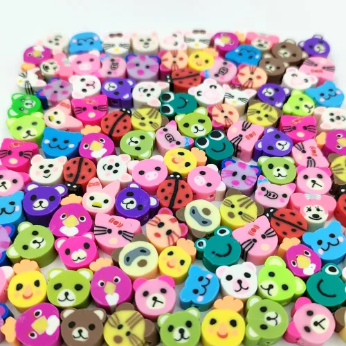 Vista 5 de 200 cuentas de arcilla de animales, cuentas de arcilla polimérica para pulseras, collares, joyería (animal)