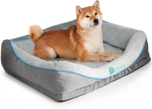 Vista 7 de Cama ortopédica para perros pequeños, sofá impermeable para perros pequeños, sofá de espuma de apoyo para mascotas con funda extraíble, parte