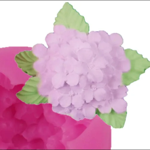 Vista 3 de Molde de silicona de crisantemo de hortensias de flores, para bricolaje, molde de fondant, hecho a mano, para pudín de chocolate, cupcake