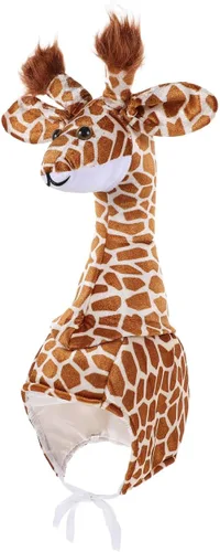Vista 8 de Amosfun Sombrero de jirafa para fiesta de animales para padres e hijos, accesorio interactivo para disfraz de escenario, gorra de jirafa con correa