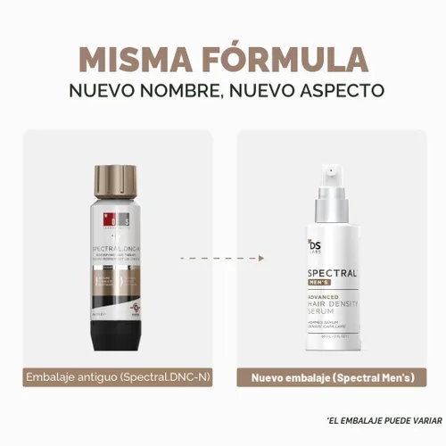 Vista 2 de DS Labs Spectral Suero de Densidad Capilar para Hombre (anteriormente Spectral.DNC-N), 60mL - Tratamiento Ligero de Uso Diario para un Cabello Más