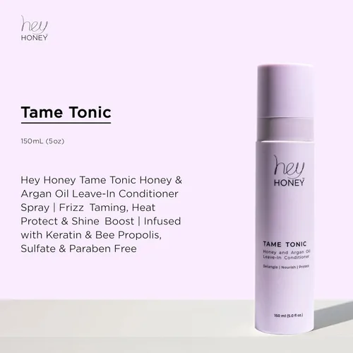 Vista 8 de Hey Honey Tame Tonic - Acondicionador sin enjuague con miel y aceite de argán Domación del encrespamiento, protege el calor y mejora el brillo