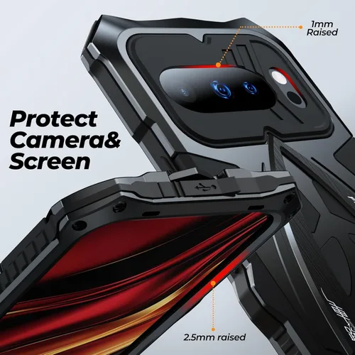 Vista 3 de Lunivop Funda para Google Pixel 10 Pro Case/Pixel 10 6.3 '' Metal Hard Phone Case Case Case para tornillo con protección de cámara Heavy Duty Negro