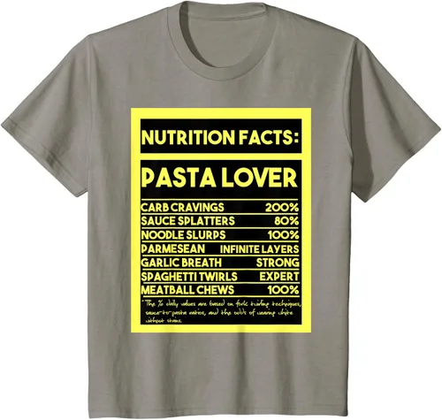 Vista 32 de Pasta Lover Nutrition Facts: The Ultimate Carb Connoisseur's T-Shirt Negro