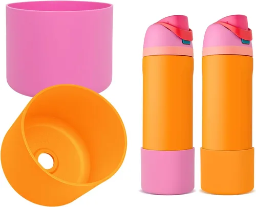 Vista 29 de 2 botas de silicona compatibles con Owala FreeSip de 24 onzas, funda protectora superior para botella de agua, reducción de ruido, cubierta inferior
