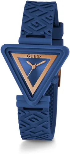 Vista 2 de GUESS Reloj para mujer de 1.339 in - Correa de silicona azul, esfera azul, caja de nailon a base de biológica