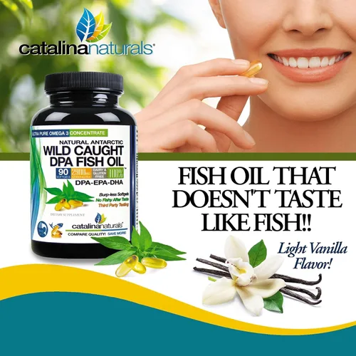 Vista 2 de Paquete de 2 aceite de pescado omega-3 DPA capturado en la naturaleza, 2900 mg con DPA, EPA y DHA, 180 cápsulas blandas, sin eructos de triple fuerza