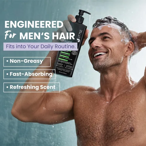 Vista 4 de Acondicionador activador de raíces para hombres: tratamiento reparador profundo para el crecimiento y engrosamiento del cabello