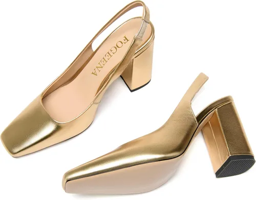 Vista 9 de Zapatos de vestir de tacón alto para mujer, con puntera cuadrada, sexy, cómodos, con puntera cuadrada, de 3.5 pulgadas