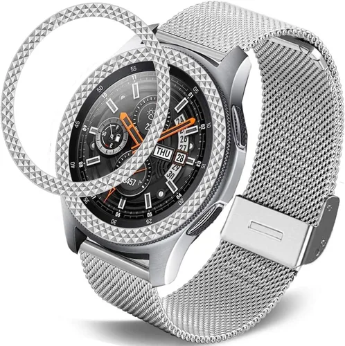 Vista 7 de DEALELE Correa compatible con Samsung Gear S3 Frontier/Classic/Galaxy Watch de 1.811 pulgadas, correa de malla de acero inoxidable de 0.866 pulgadas