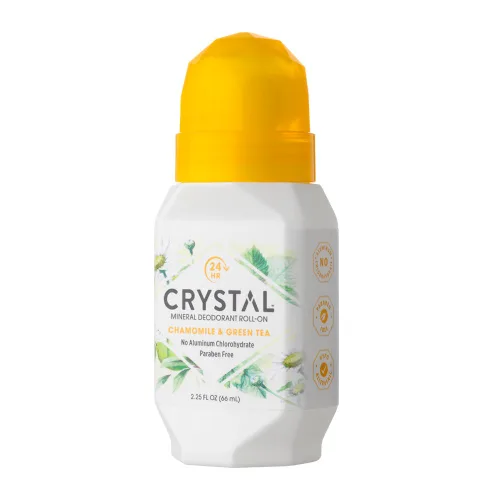 Vista 4 de Crystal- Desodorante mineral Roll-On manzanilla y té verde, paquete de de 12