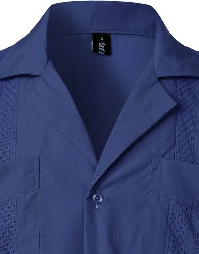 Vista 3 de VATPAVE Camisas de guayabera cubana de manga corta con botones para hombre