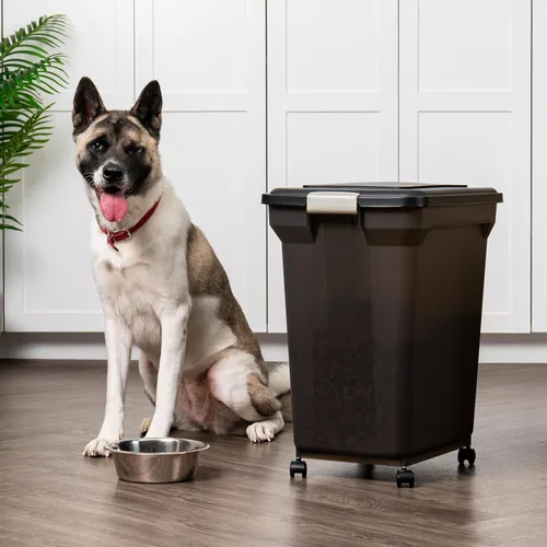 Vista 22 de Contenedor hermético para almacenamiento de alimentos Iris Premium, Bronceado, pequeño Wheels for Mobility, Airtight Seal, BPA-Free, Best for Bird